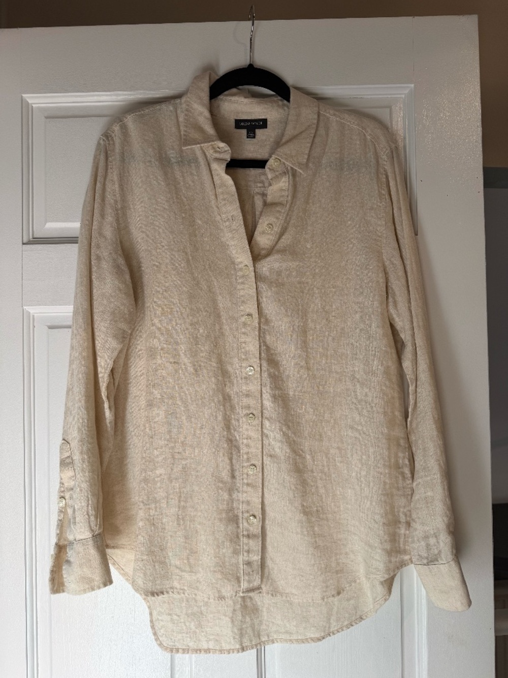 Ladies linen Lord and Taylor button down shirt size lg